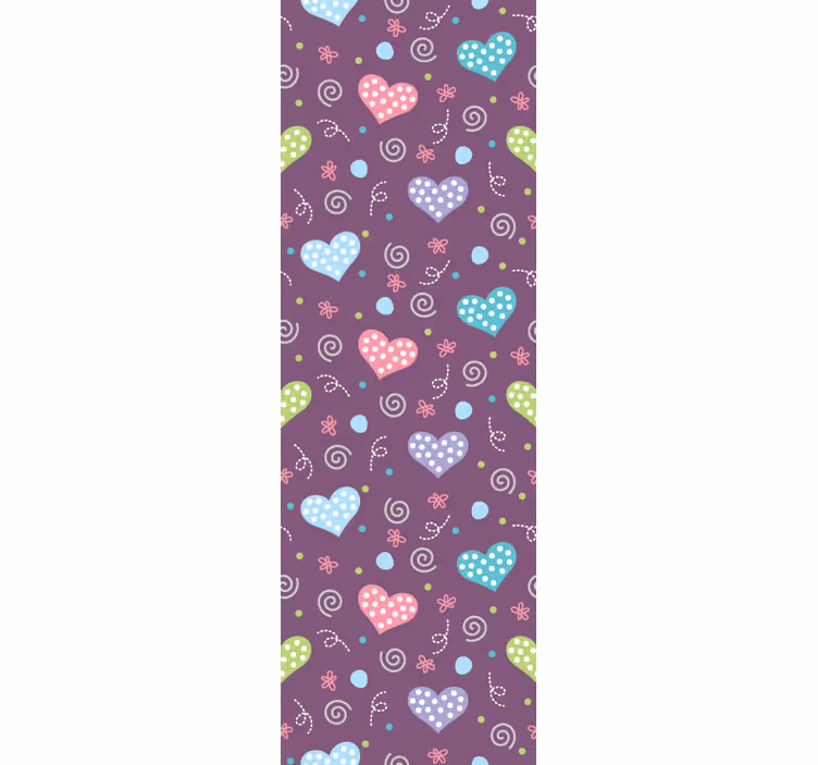 Papier peint moderne Motif-décor coeurs et lignes - TenStickers