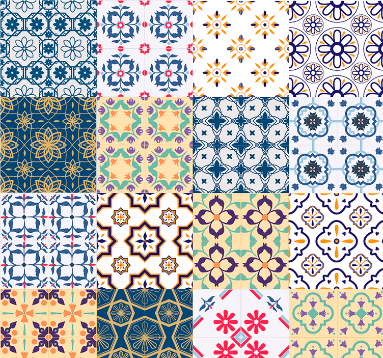 Papier peint salon modèles de carreaux éclectiques - TenStickers