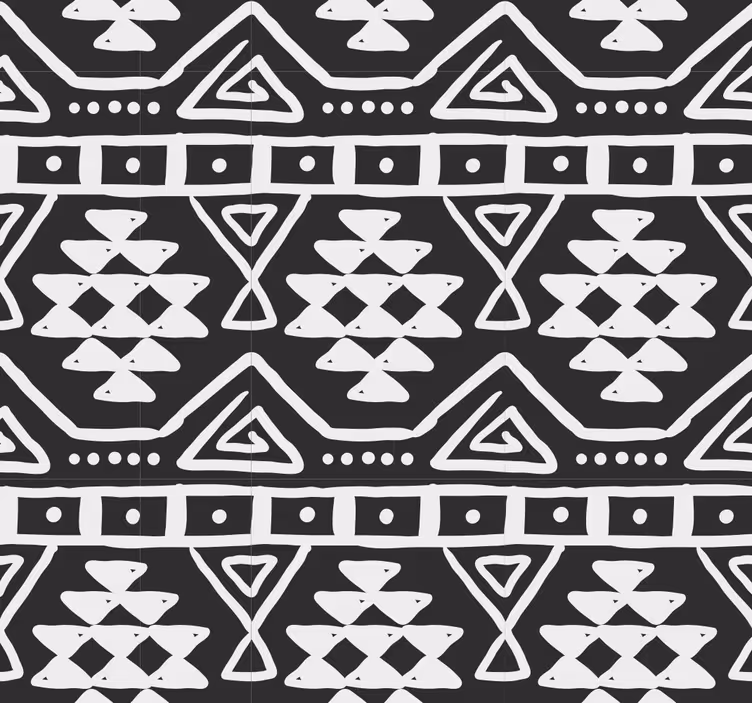 Papier peint texture  bohème noir et blanc - TenStickers