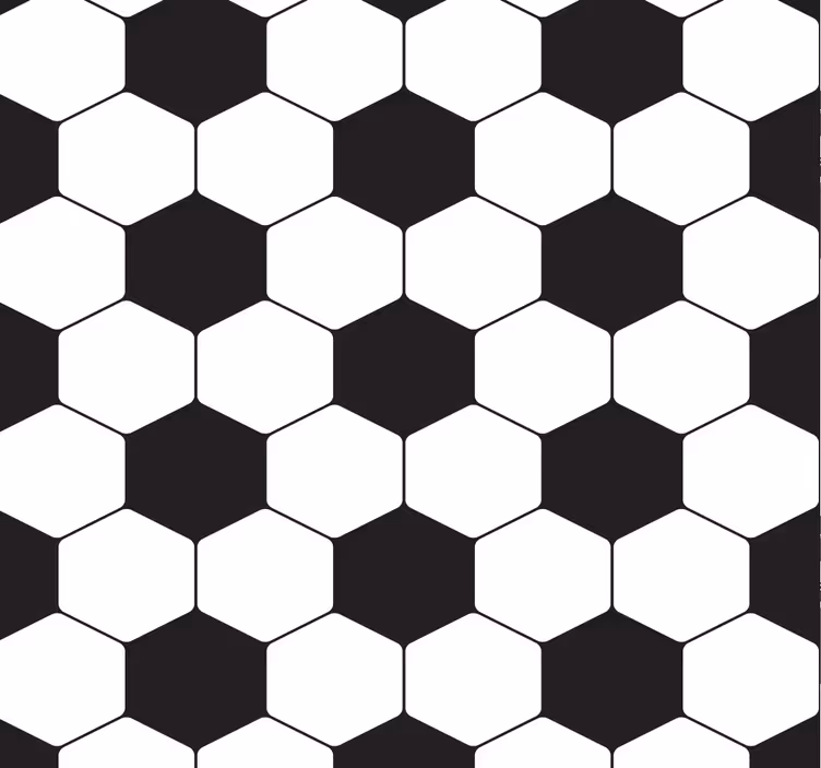 Papier peint chambre ado motif de football hexagonal - TenStickers