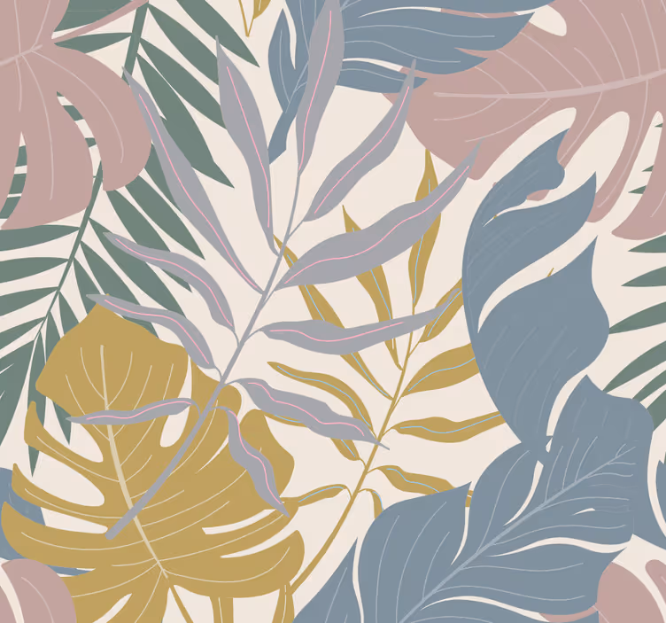 Papier peint bureau détails du feuillage tropical - TenStickers
