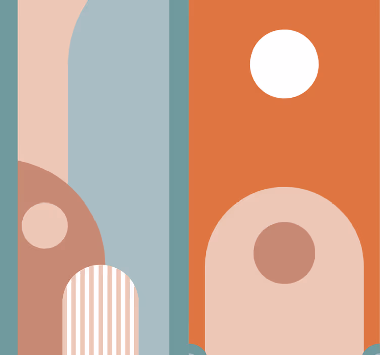 Papier peint salon formes géométriques courbes - TenStickers