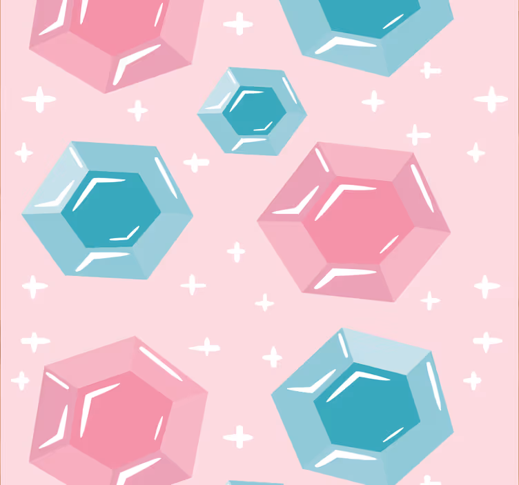 Papier peint chambre enfant gemmes géométriques colorées - TenStickers