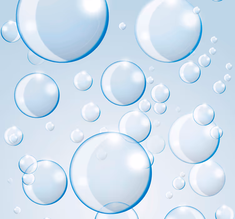 Papier peint salle de bain design danse de bulles - TenStickers