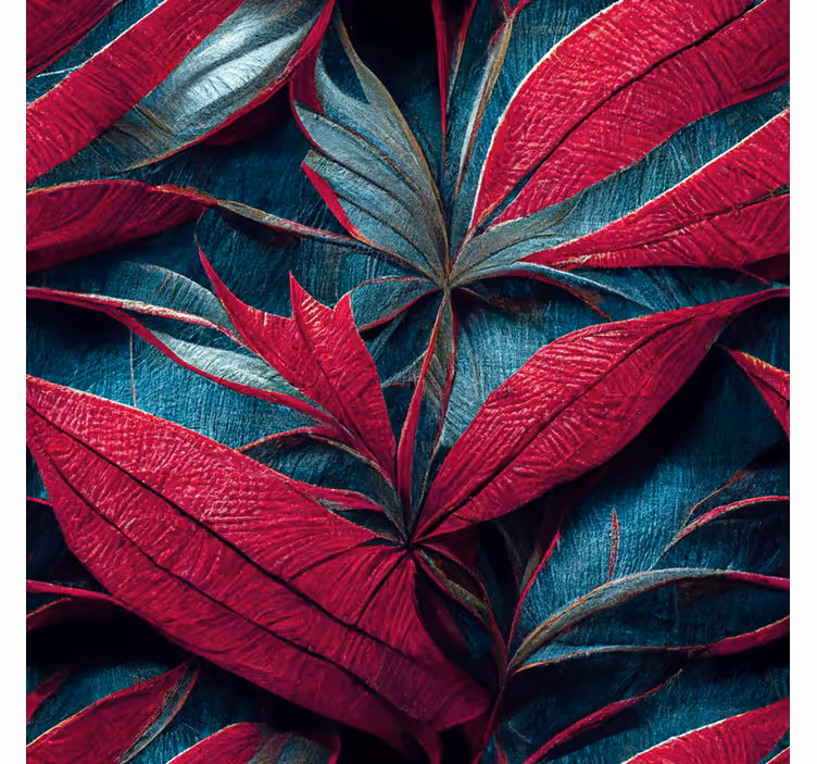 Papier peint salon les feuilles tropicales entassées - TenStickers