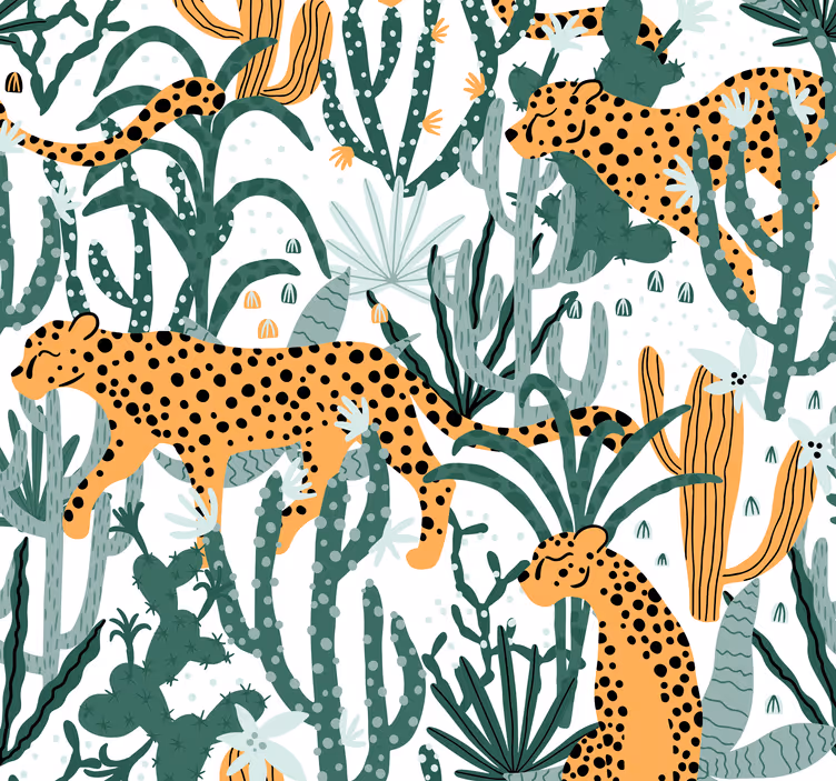 Papier peint léopards le léopard dans la jungle - TenStickers