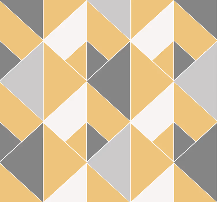 Papier peint triangles motif jaune et gris - TenStickers