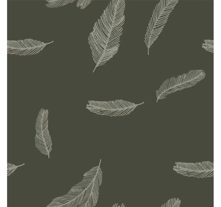 Papier peint chambre adulte plumes vertes minimalistes - TenStickers