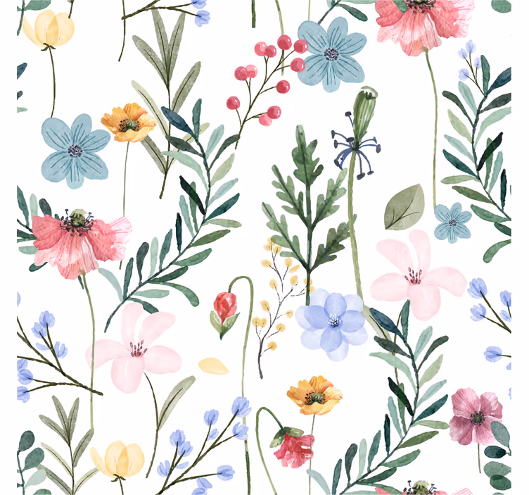 Papier peint salon fleurs et plantes - TenStickers