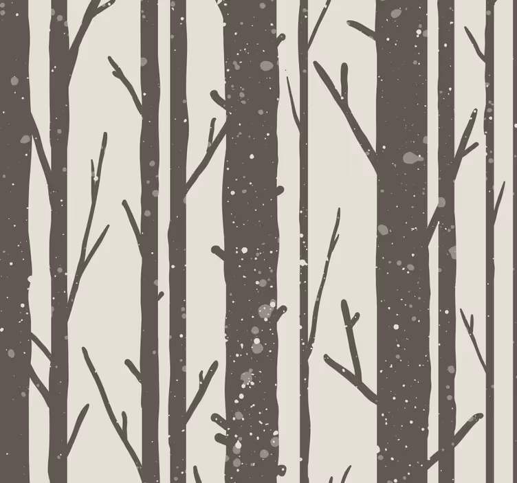 Papier peint pour tete de lit arbres d'hiver - TenStickers