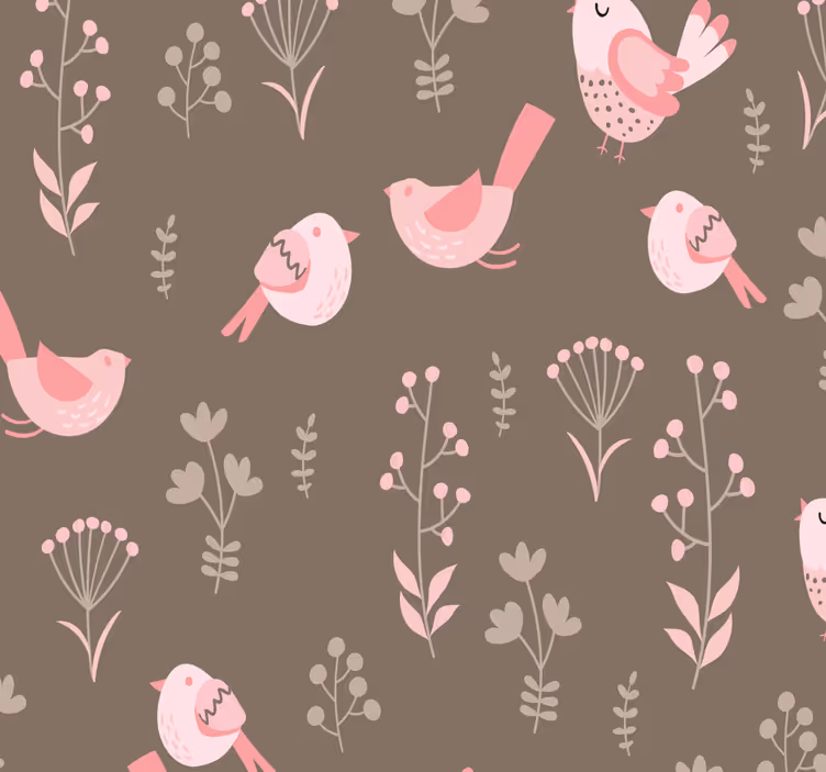 Papier peint oiseaux motif floral aviaire - TenStickers