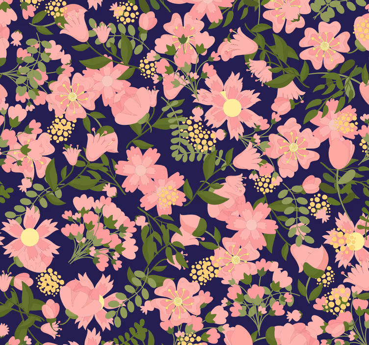 Papier peint floral harmonie des motifs floraux - TenStickers