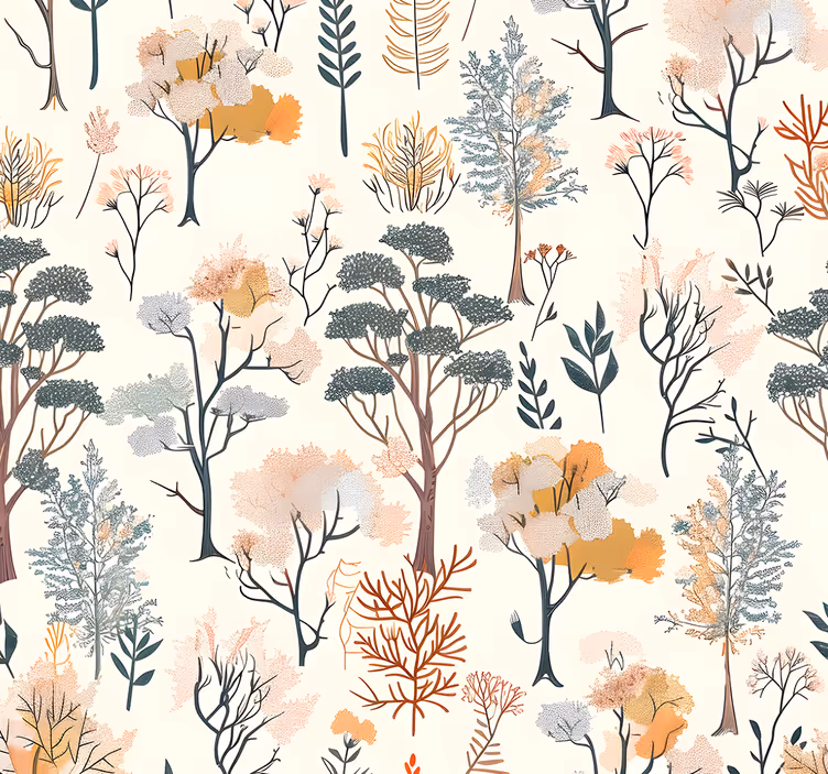 Papier peint paysage motif d'arbres - TenStickers
