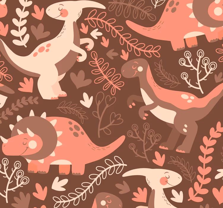 Papier peint dinosaures motif de dinosaure ludique - TenStickers