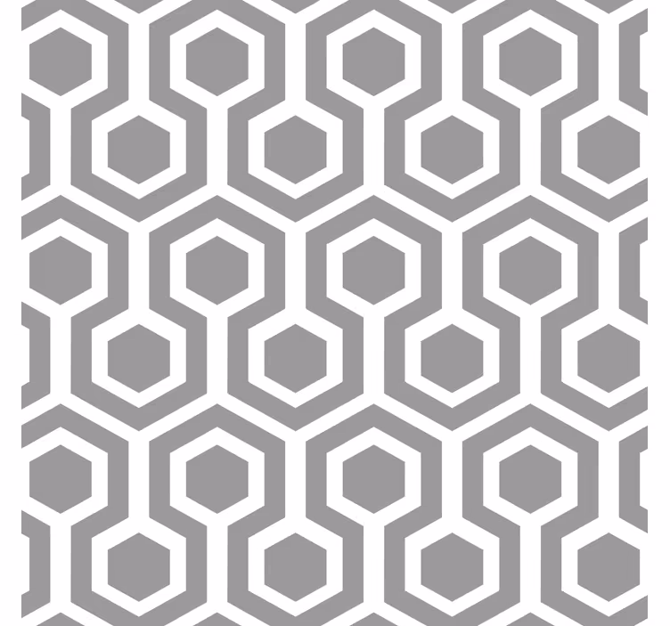 Papier peint géométrique motif gris hexagonal - TenStickers