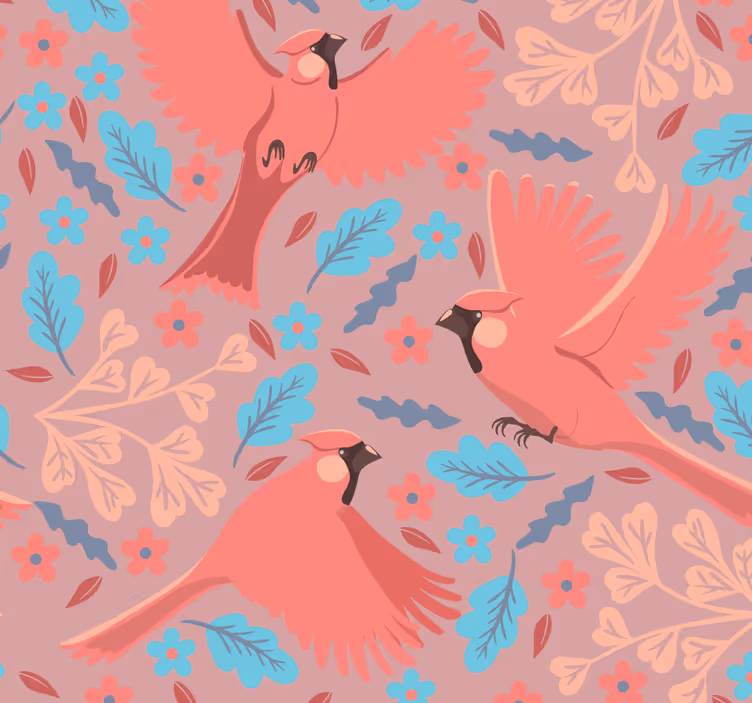 Papier peint oiseaux motif à motif d'oiseau - TenStickers