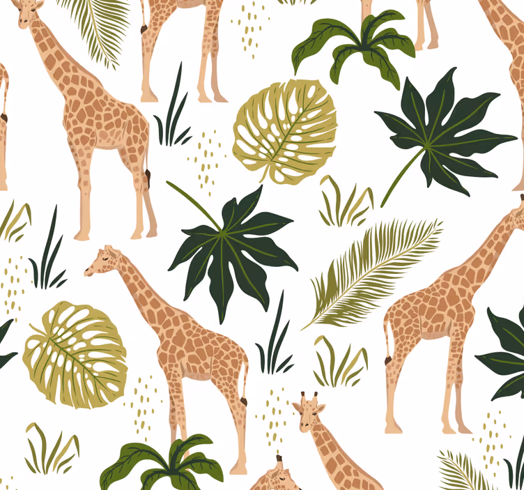 Papier peint animaux thème girafe safari - TenStickers