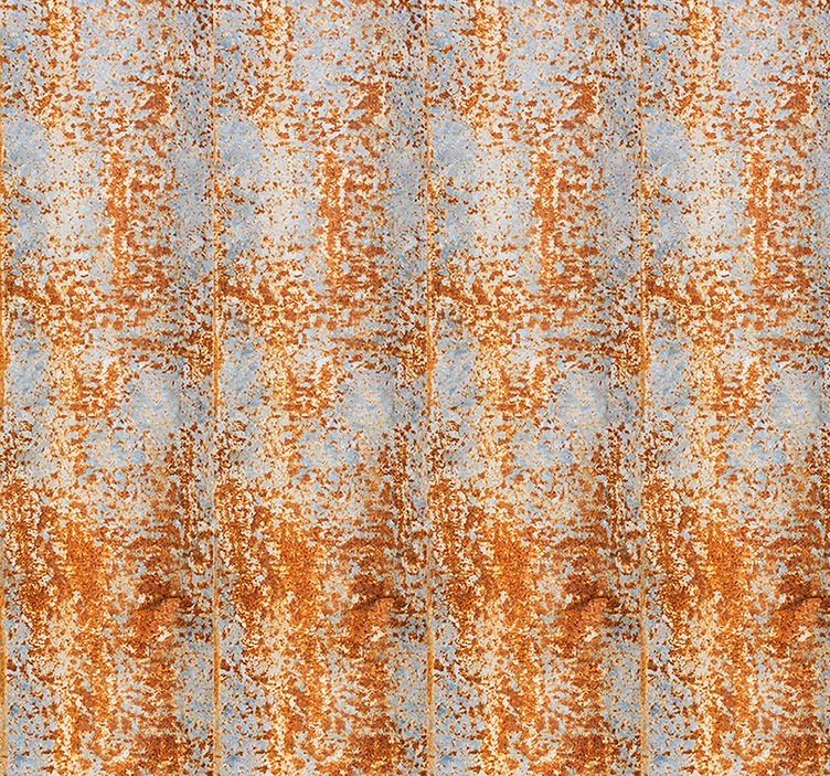 Papier peint brique illusion de métal rouillé - TenStickers