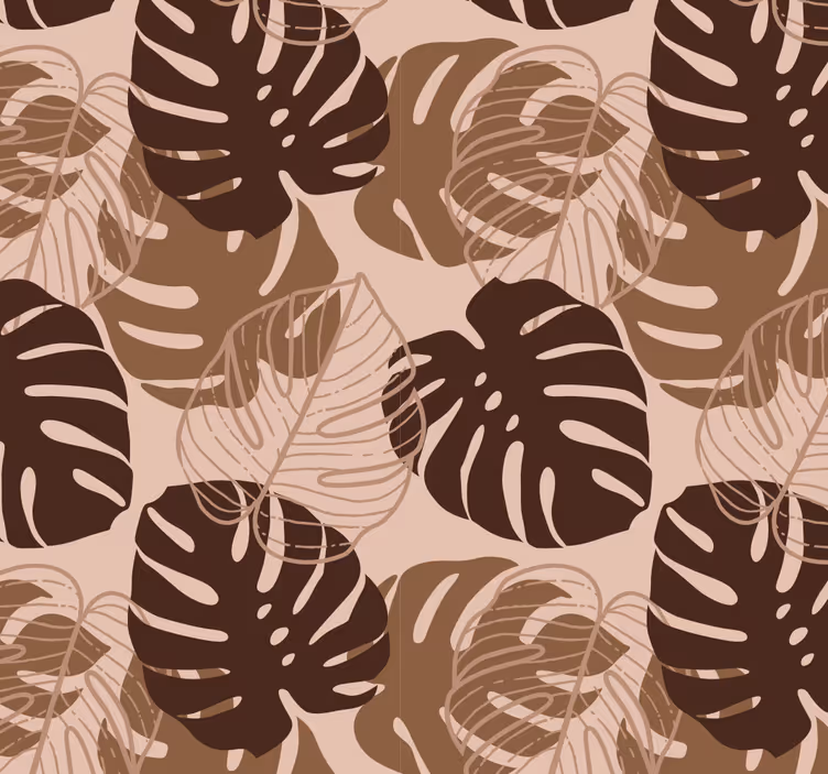 Papier peint feuilles motif monstre - TenStickers