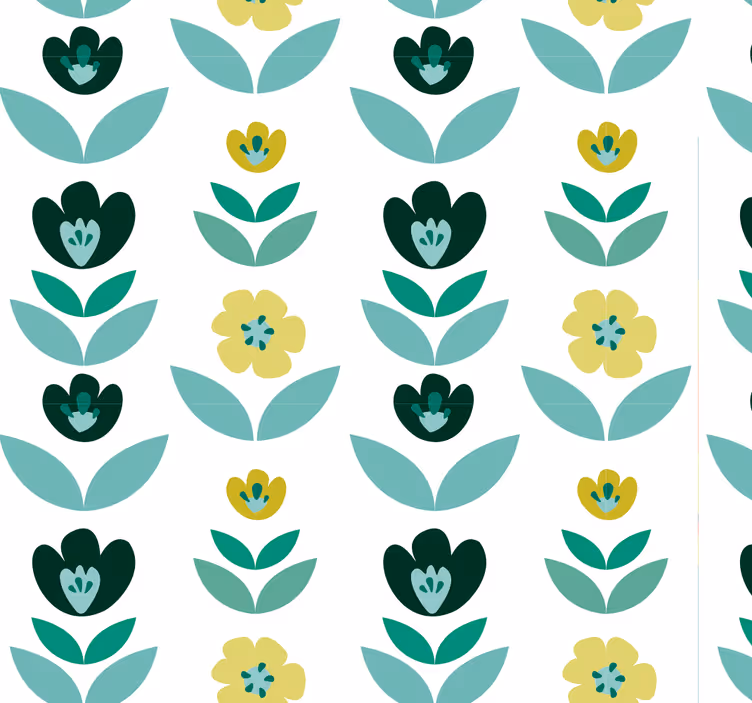 Papier peint floral motif floral répété - TenStickers