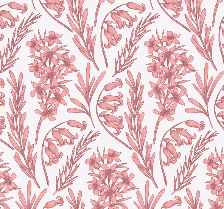 Papier peint floral motif floral lavande - TenStickers