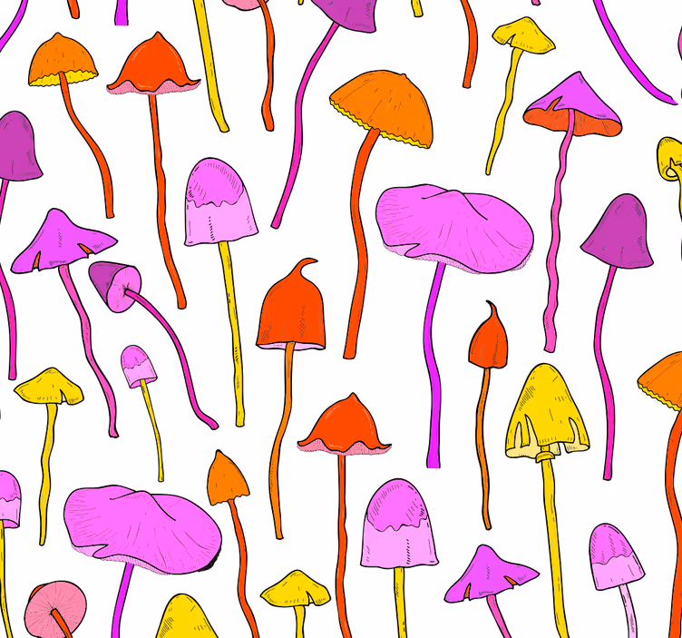 Papier peint chambre adulte motif champignon funky - TenStickers