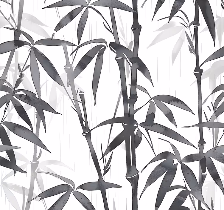 Papier peint entrée motif de feuilles de bambou - TenStickers