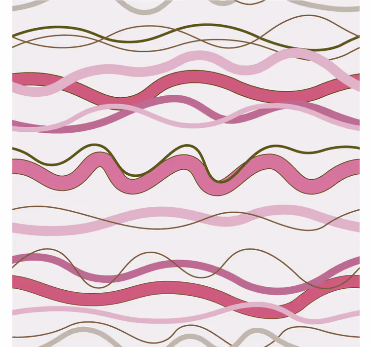 Papier peint couloir rayures ondulées roses - TenStickers