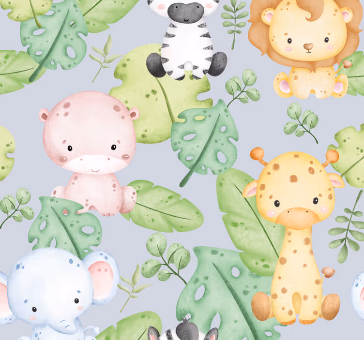 Papier peint animaux conception de bébé - TenStickers