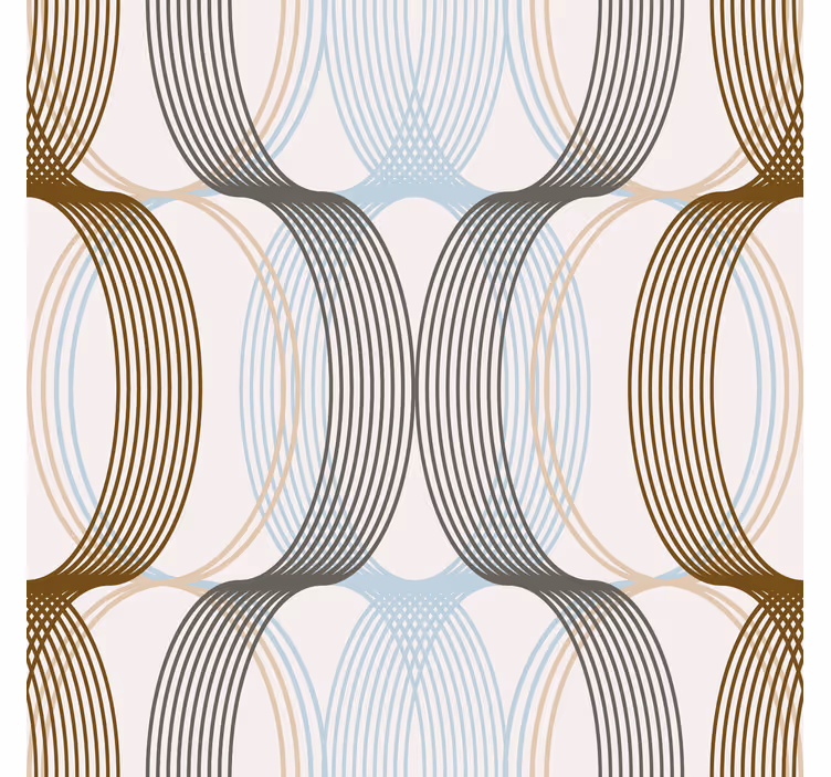 Papier peint moderne lignes ovales - TenStickers