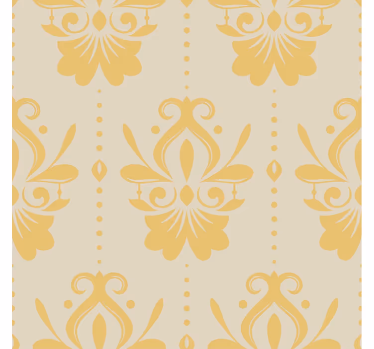 Papier peint baroque jaune crème - TenStickers