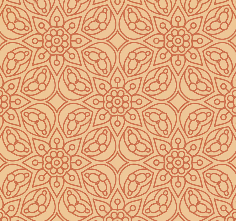 Papier peint fleuri éléments de mandala vintage - TenStickers