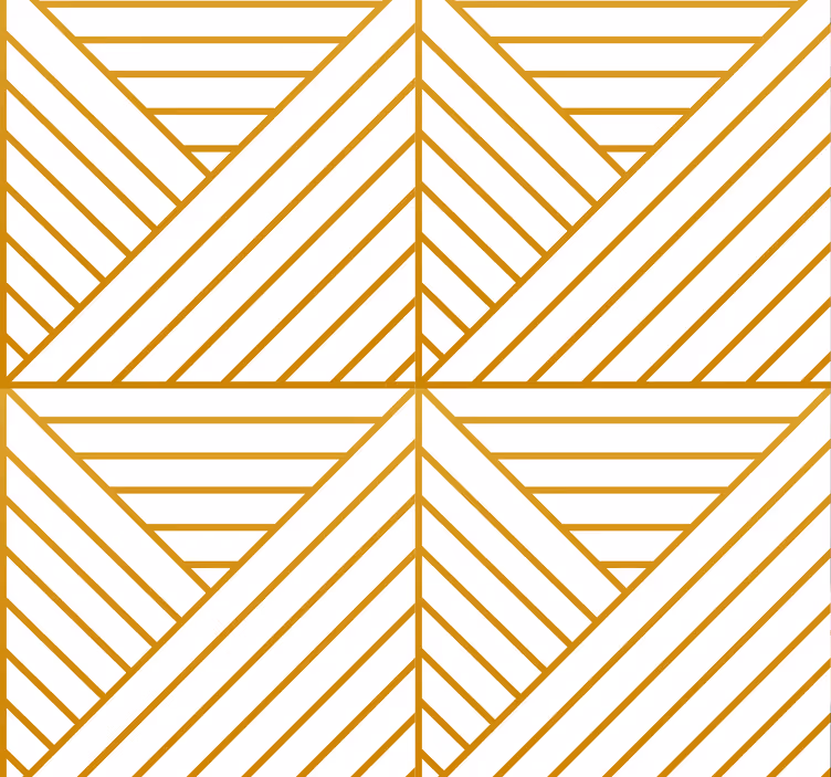 Papier peint salon lignes géométriques dorées - TenStickers