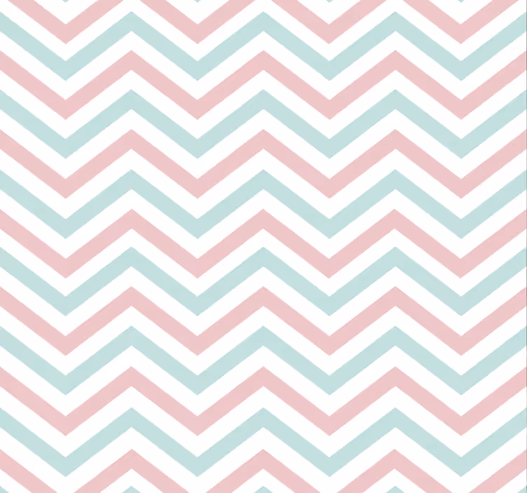 Papier peint salon couleurs de pastel zigzag - TenStickers