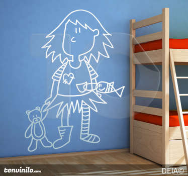 Adhésif mural teddy girl