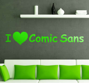 Autocollant mural comic sans