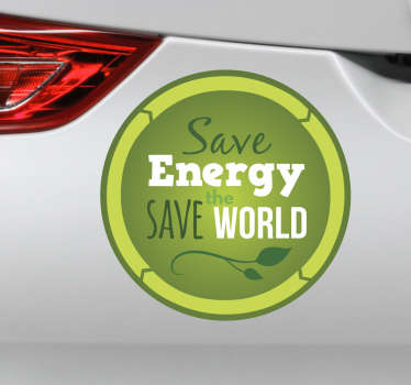 Autocollant pour voiture save energy