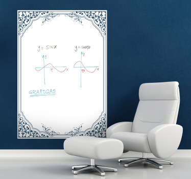 Sticker ardoise blanche cadre ancien