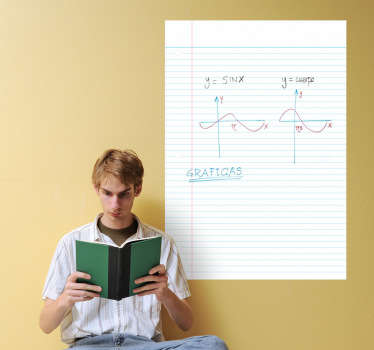 Sticker ardoise blanche feuille