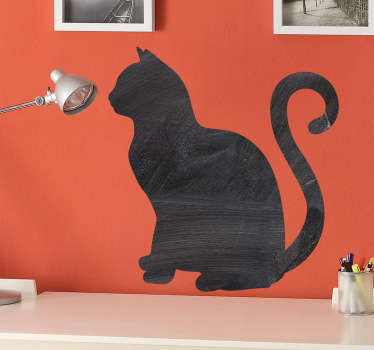 Sticker ardoise silhouette profil chat