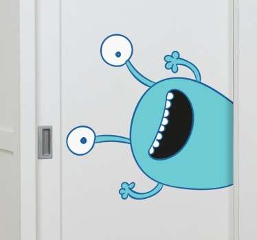 Sticker armoire monstre bleu