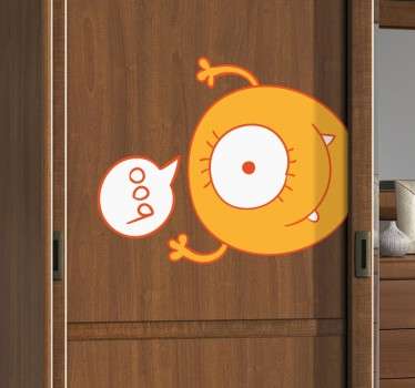 Sticker armoire monstre jaune