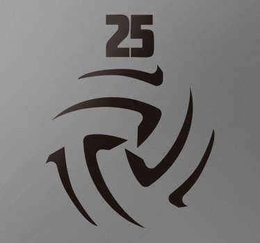 Sticker ballon de volley numéro