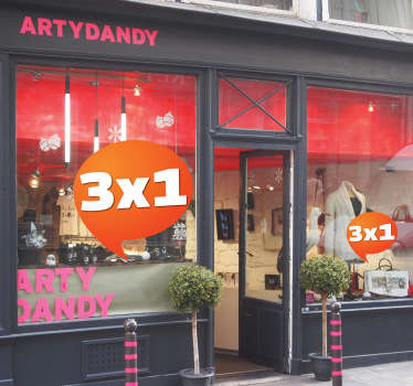 Sticker bulle offre boutique rouge