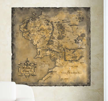 Sticker carte monde Tolkien