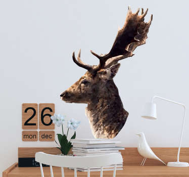 Sticker cerf de profil réaliste