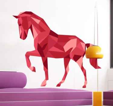 Sticker cheval rouge relief