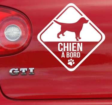 Sticker chien à bord inversé