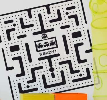 Sticker décoratif écran pacman monochrome