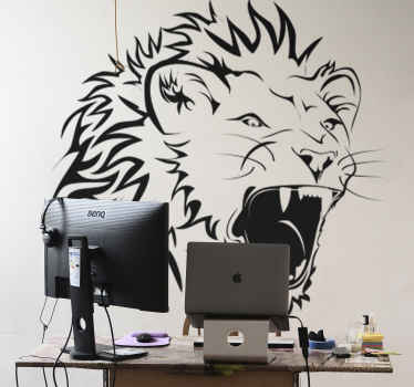 Sticker décoratif lion rugissant